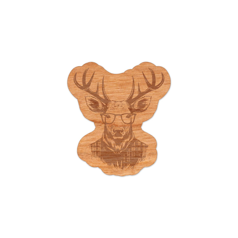 Wood Stag Sticker, Funny Hipster "The Gentleman"