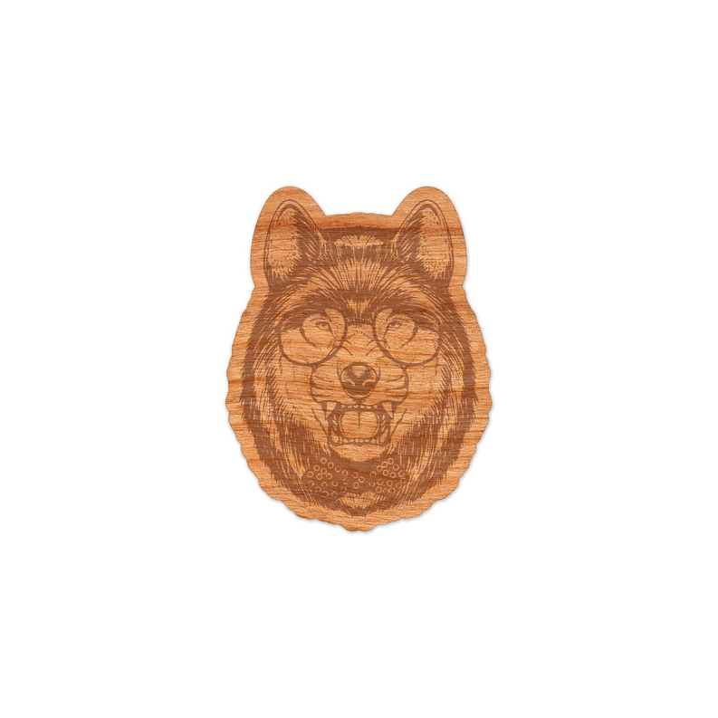 Wood Wolf Sticker, Funny Hipster "Lone Wolf"-2