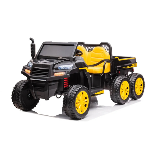 24V 6 Wheeler Freddo Tractor Trailer 2 Seater Ride-on Black