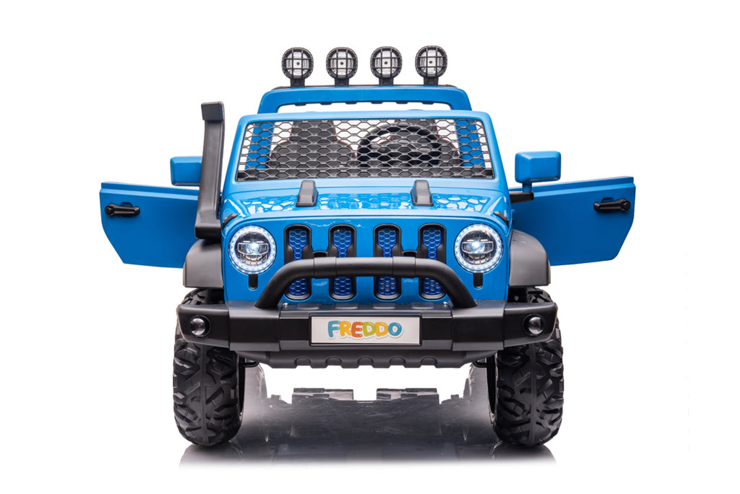 24V Freddo Toys Jeep with Top Lights 2 Seater Ride on Blue-5