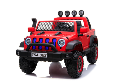 24V Freddo Toys Jeep with Top Lights 2 Seater Ride on Red