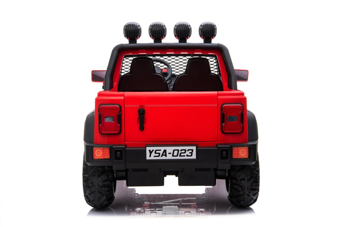 24V Freddo Toys Jeep with Top Lights 2 Seater Ride on Red-3