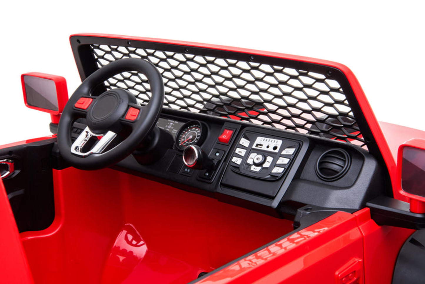 24V Freddo Toys Jeep with Top Lights 2 Seater Ride on Red-7