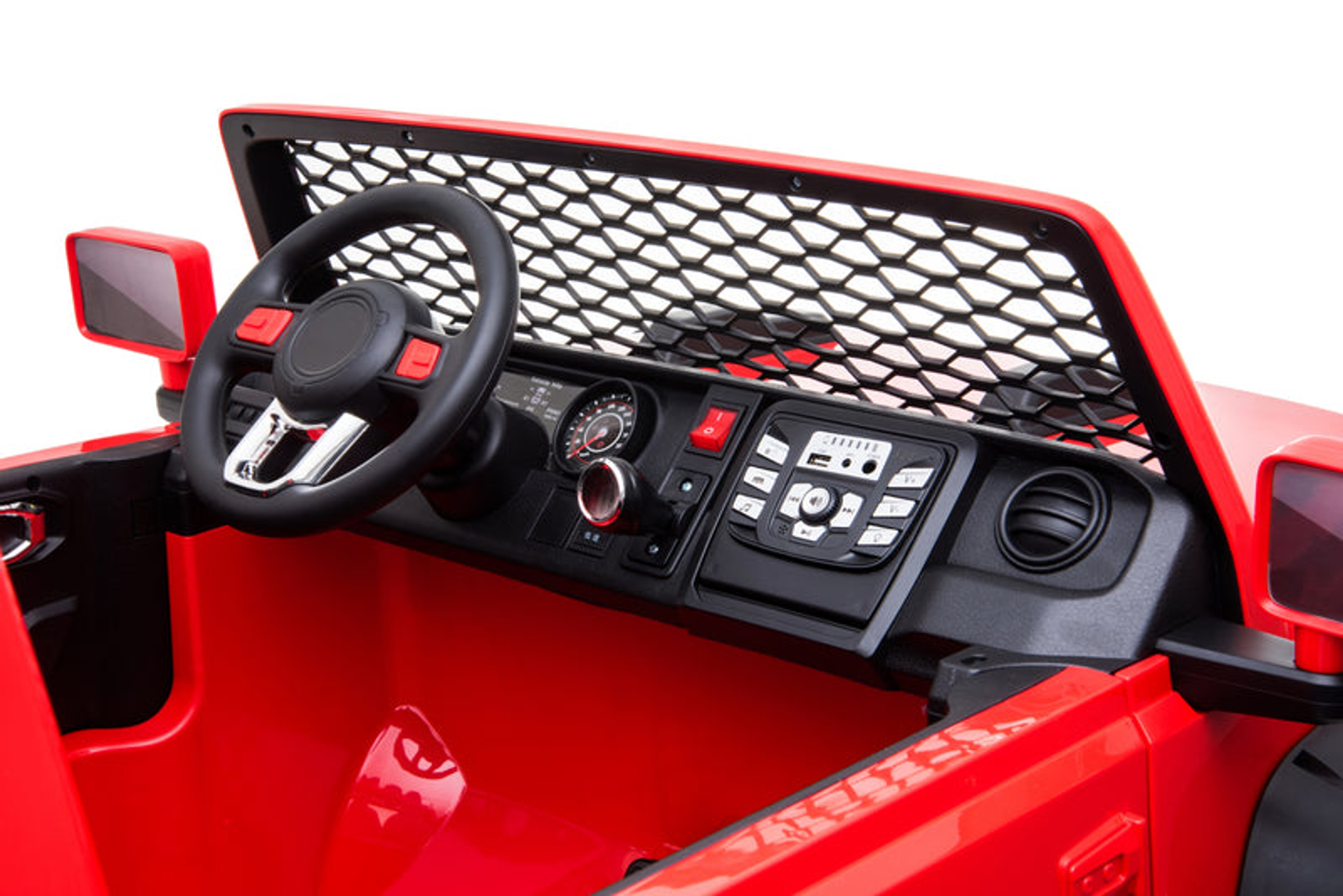 24V Freddo Toys Jeep with Top Lights 2 Seater Ride on Red-7