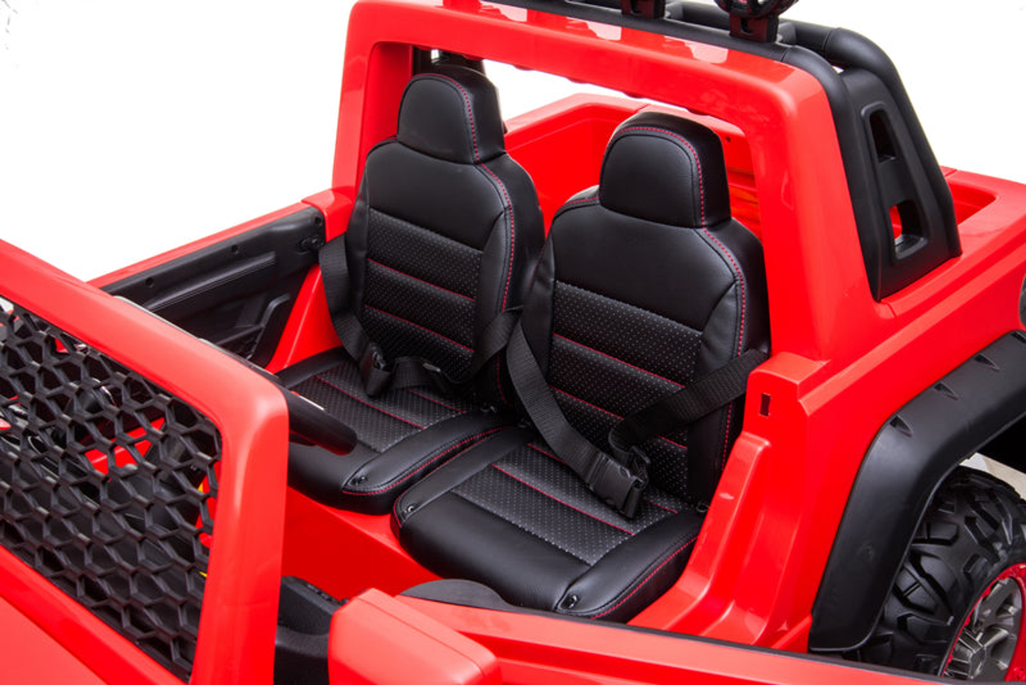 24V Freddo Toys Jeep with Top Lights 2 Seater Ride on Red-8