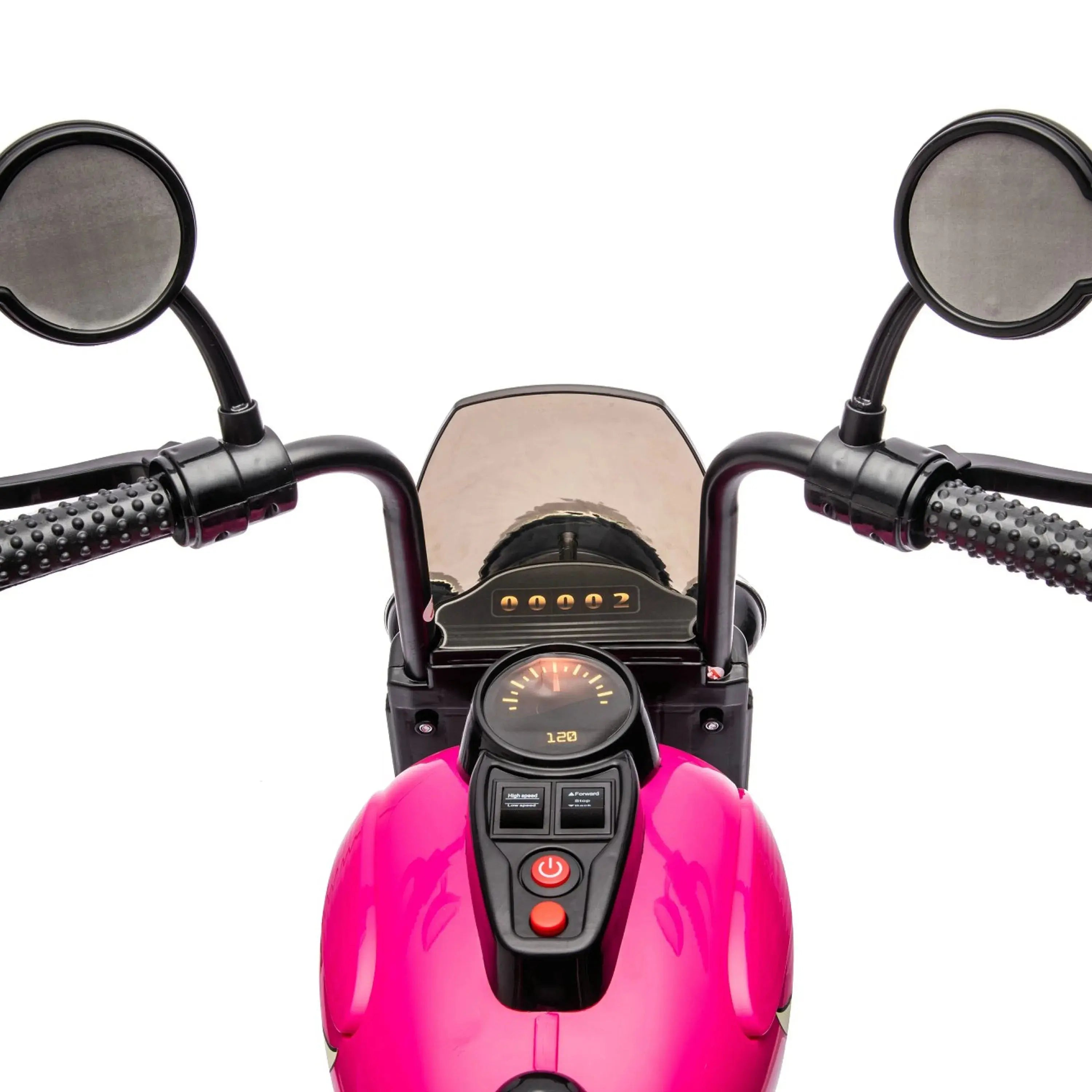 12V Freddo Kids Cruiser 1 Seater Motorcycle Pink-7