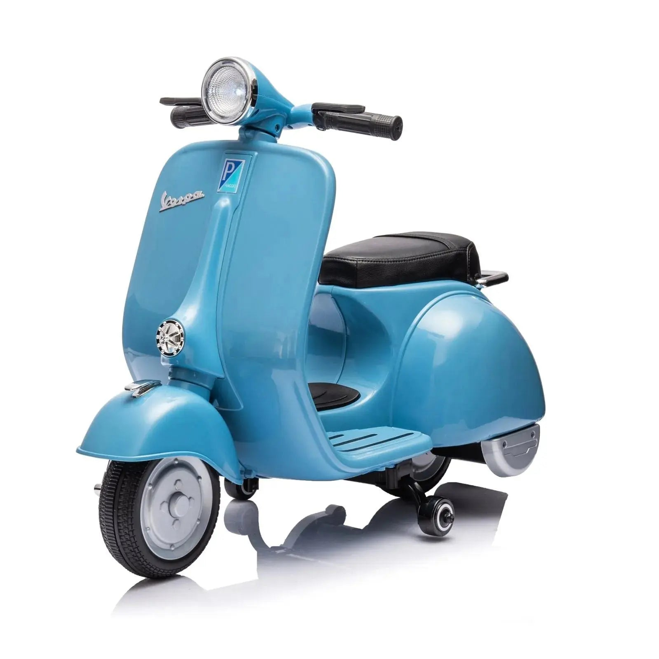 12V Kids' Vespa Electric Ride-On Scooter BLUE