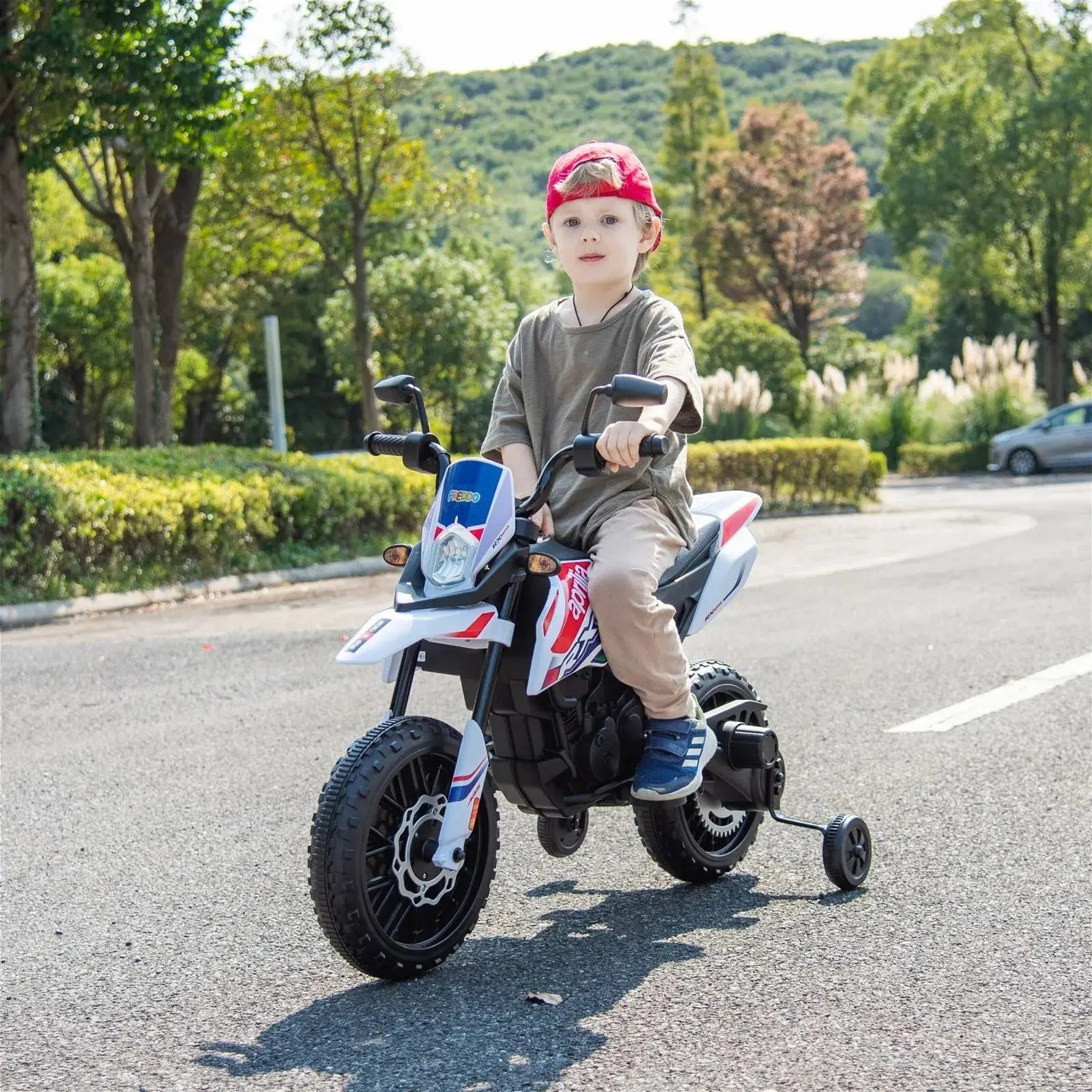 12V Aprilia Motorcycle 1 Seater Ride-on White-2