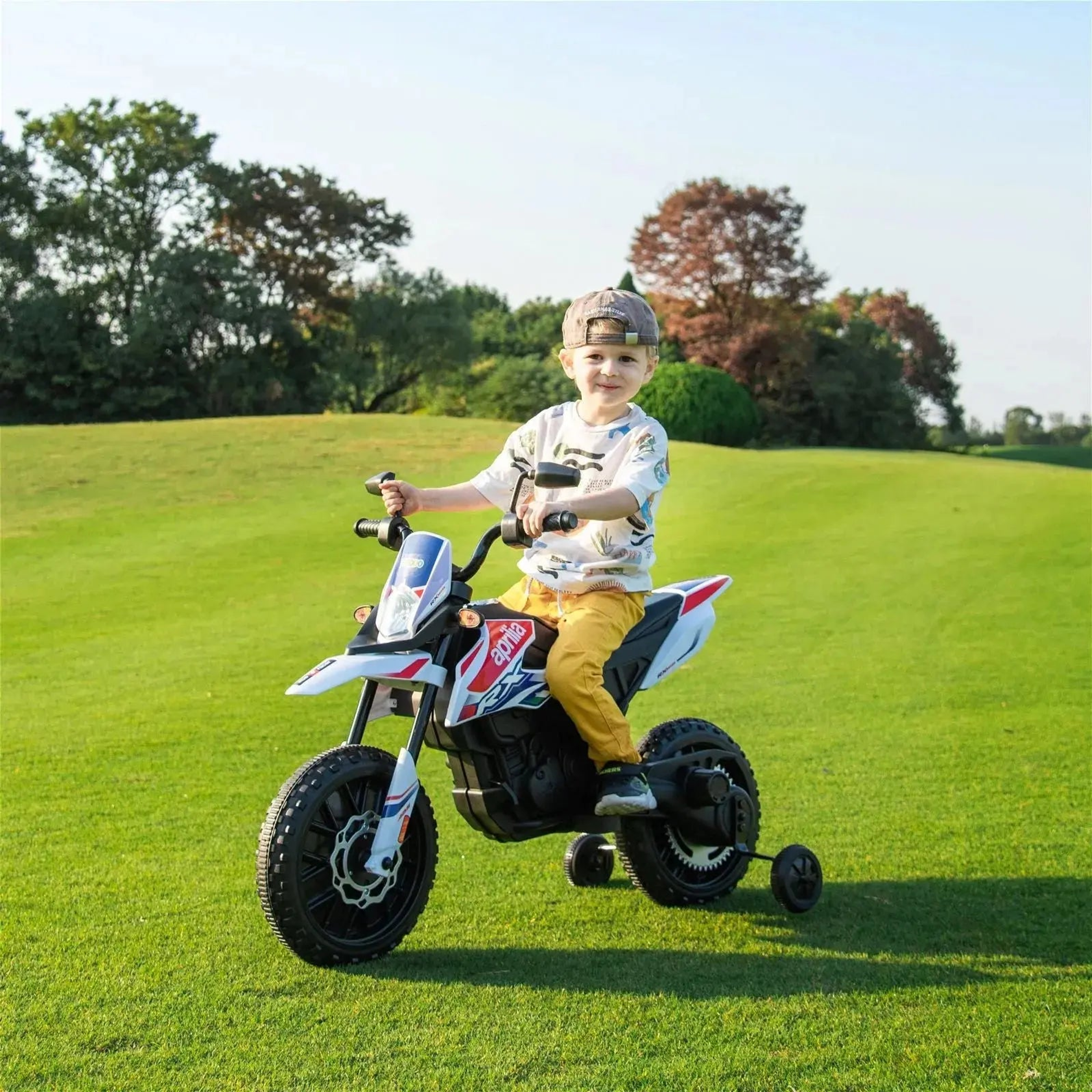 12V Aprilia Motorcycle 1 Seater Ride-on White-6