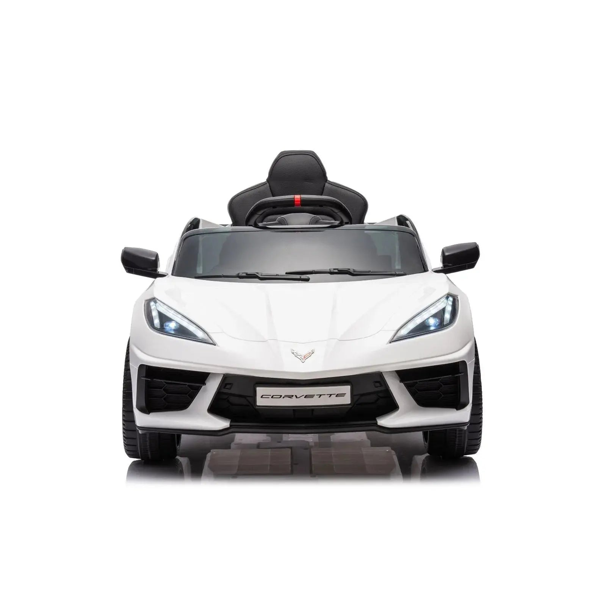 12V Chevrolet Corvette C8 Stingray 1-Seater Kids Ride-On Car White-4
