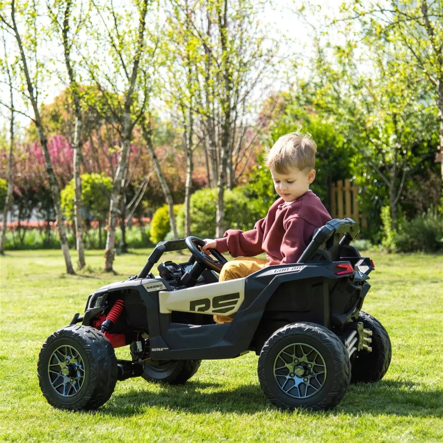 24V Can Am Maverick 1-Seater UTV Khaki-3