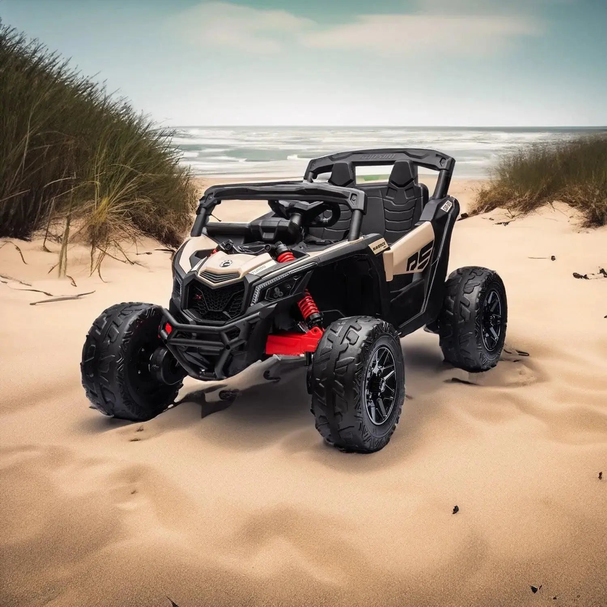 24V Can Am Maverick 1-Seater UTV Khaki-9