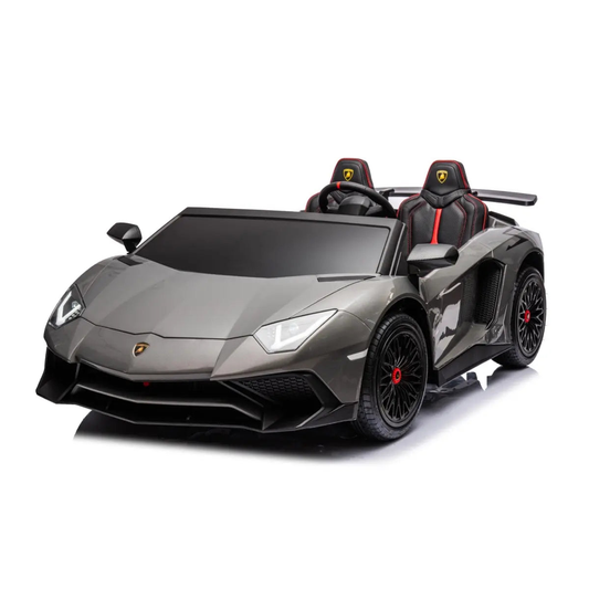 24V Lamborghini Aventador 2 Seater Ride On Car for Kids Grey