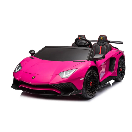 24V Lamborghini Aventador 2 Seater Ride On Car for Kids Pink