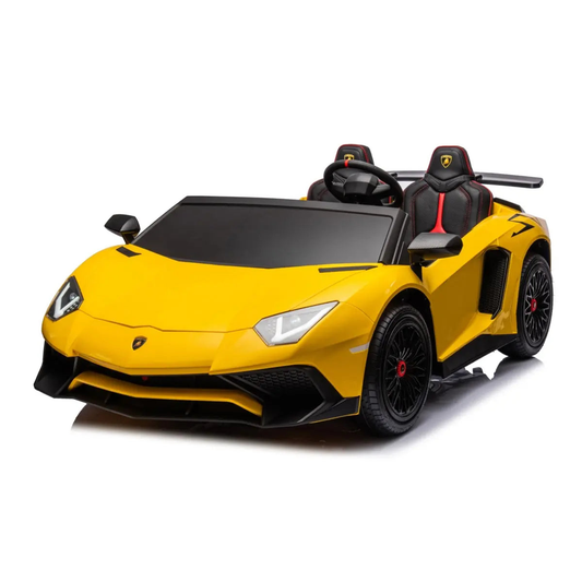 24V Lamborghini Aventador 2 Seater Ride On Car for Kids Yellow